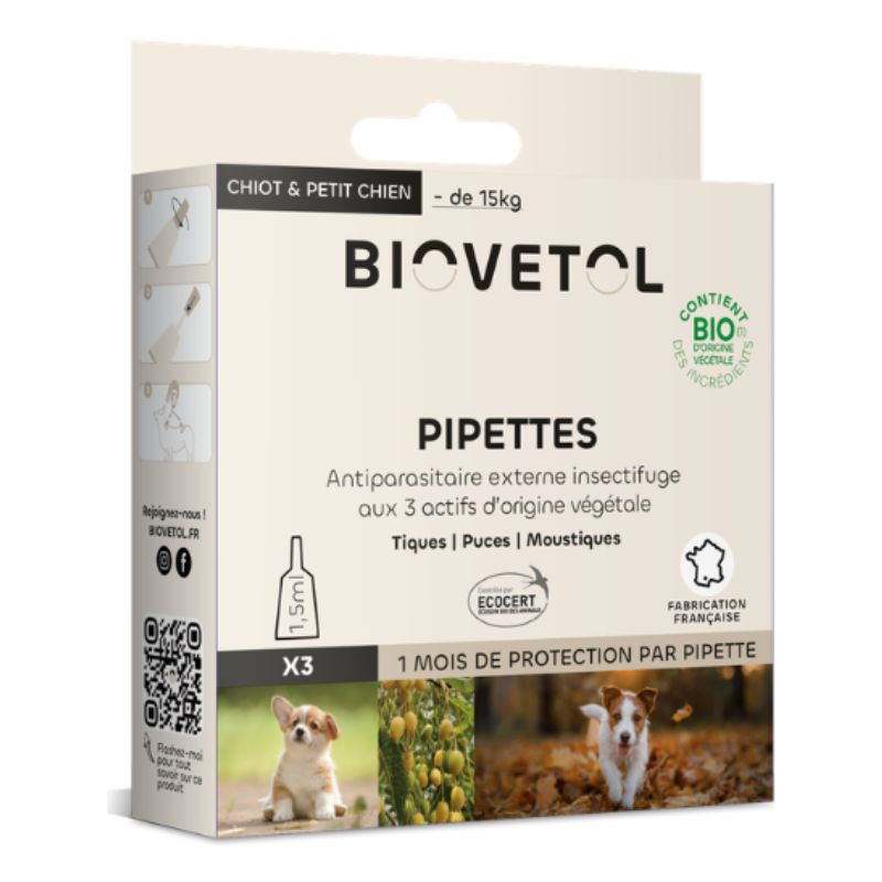 Pipettes Chien & Chiot Bio 1.5ml - x3