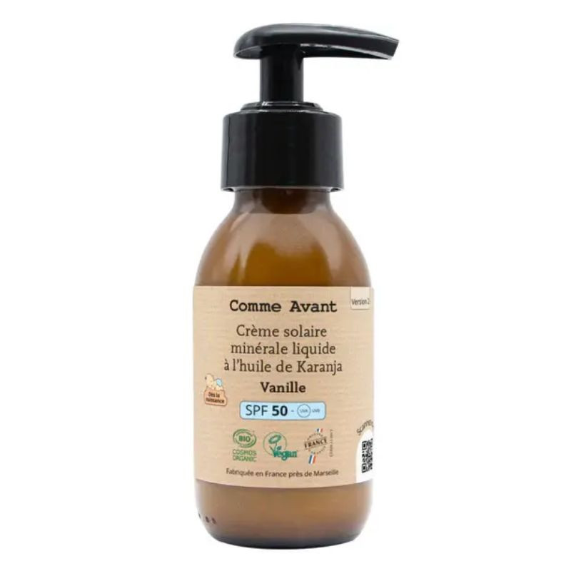 crème solaire minérale spf50 vanille comme avant
