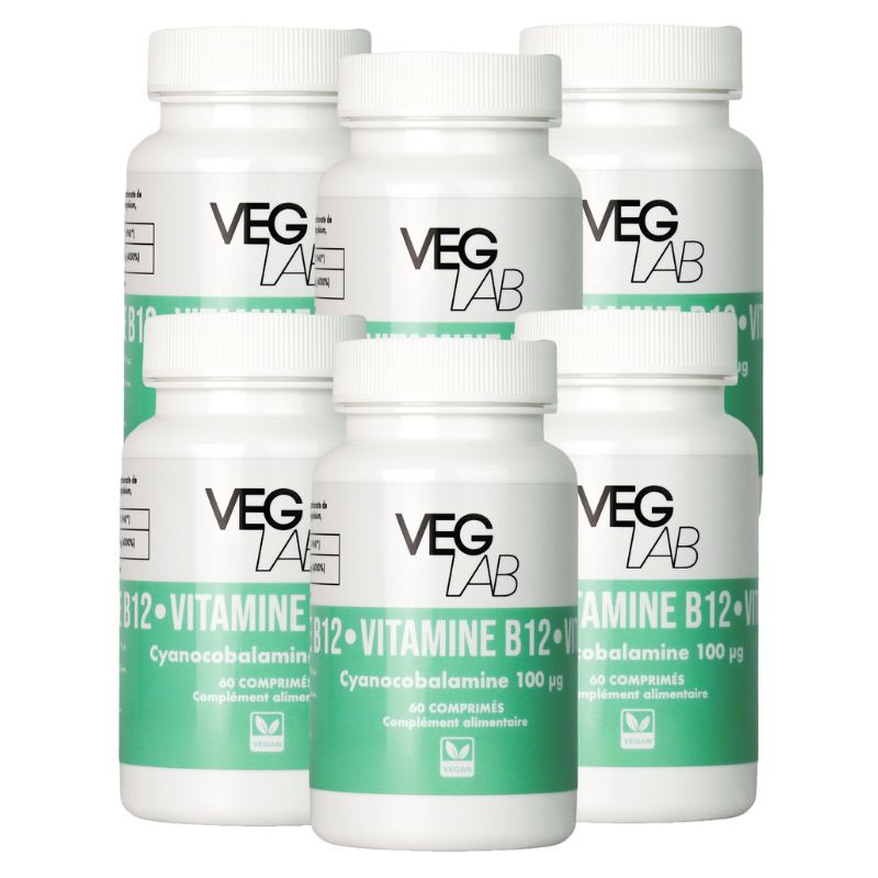 Lot de 6x Vitamines B12 100μg - 60 comprimés