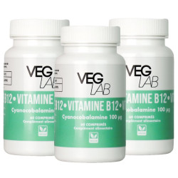Lot de 3x Vitamines B12 100μg - 60 comprimés