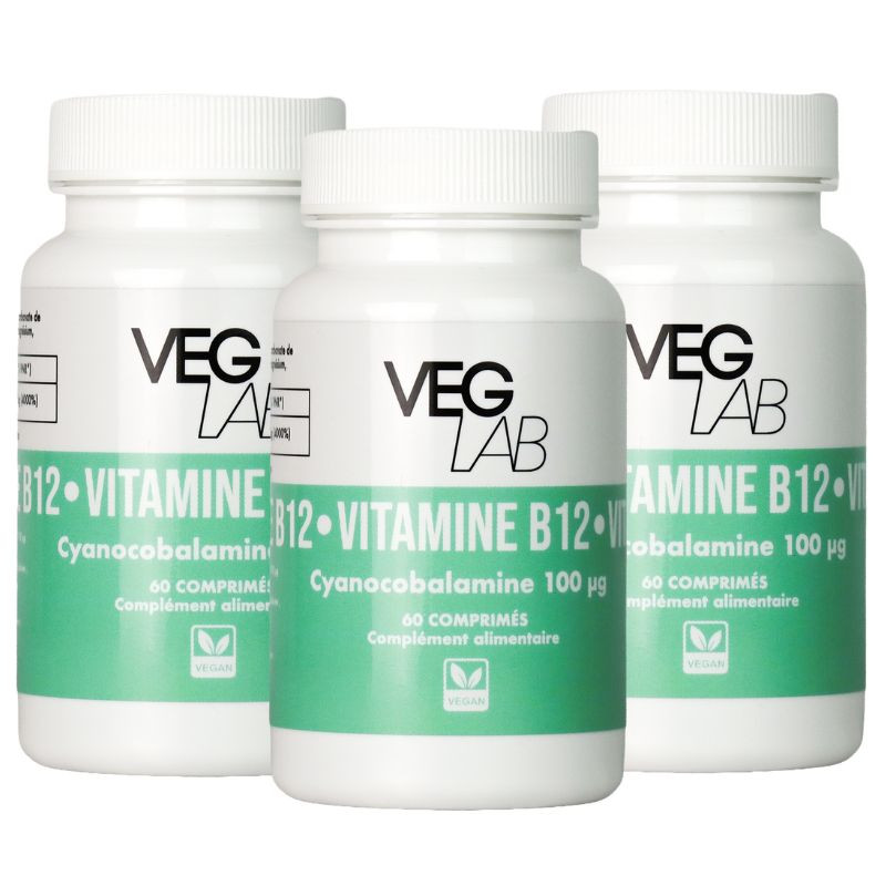 Lot de 3x Vitamines B12 100μg - 60 comprimés