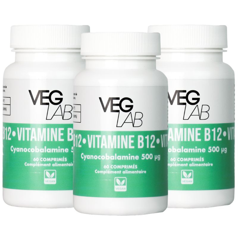 Lot de 3x Vitamines B12 500μg - 60 comprimés