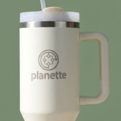 Mug Isotherme avec paille et poignée - Planette