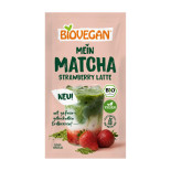 matcha strawberry latte biovegan