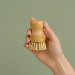 brosse vaisselle bambou main planette