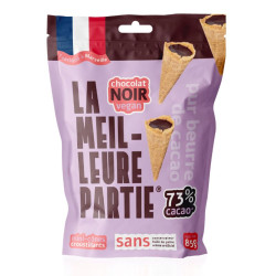 la meilleure partie mini cones croustillant chocolat noir 73%