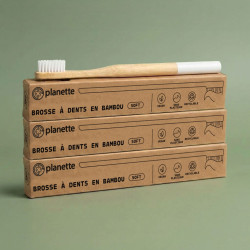 brosse à dent bambou soft white lot x3 planette