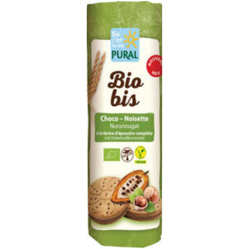 biscuits fourrés choco noisette épeautre pural biobis
