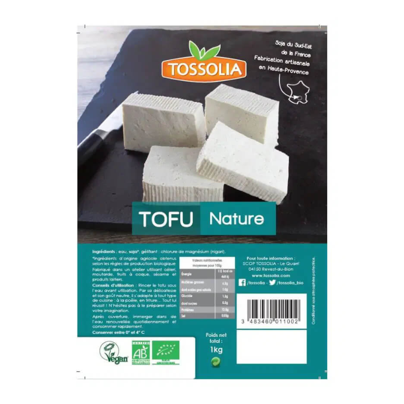 bloc tofu nature 1KG tossolia
