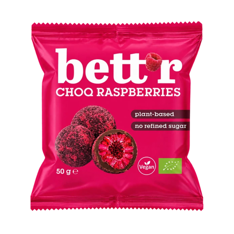 framboises lyophilisées enrobées de cacao Bett'r