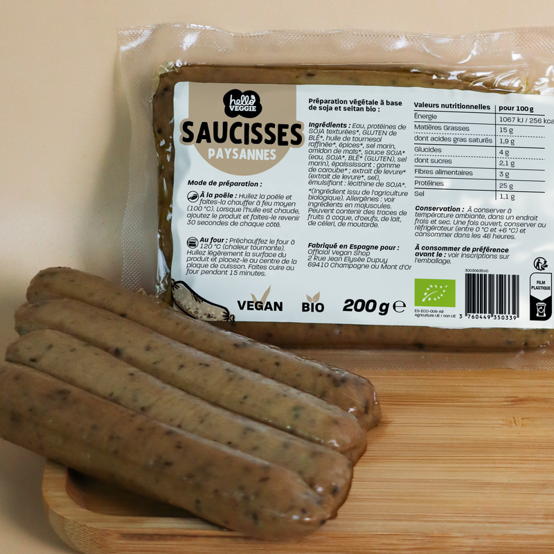 saucisses paysannes seitan hello veggie