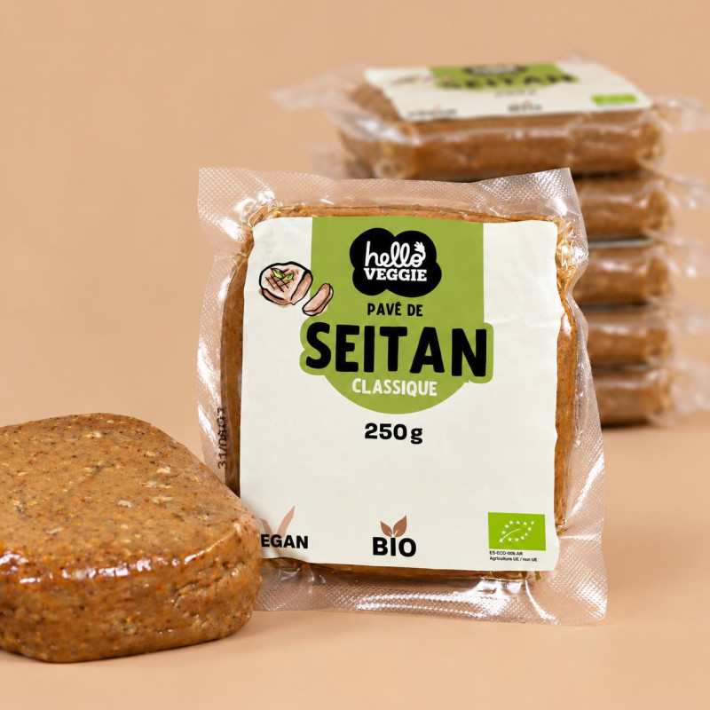 pavé de seitan classique en lot x6 hello veggie