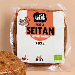 pavé de seitan méditerranéen bio 250g hello veggie