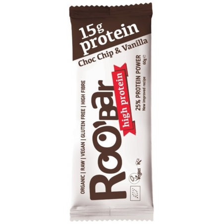 ROOBAR Barre Protéinée Raw Vegan Bio - Choco Chip & Vanille - 60g