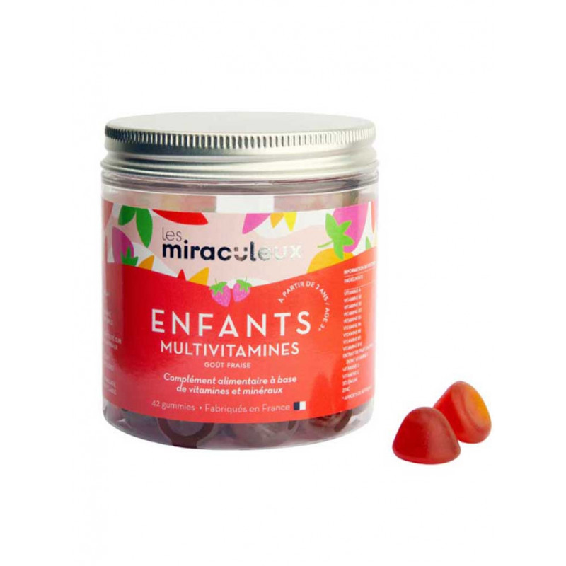 Les Miraculeux gummies enfants multivitamines fraise Les Miraculeux gummies enfants multivitamines fraise
