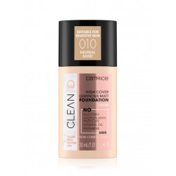 fond de teint Catrice haute couvrance Clean ID - 010 Neutral Sand