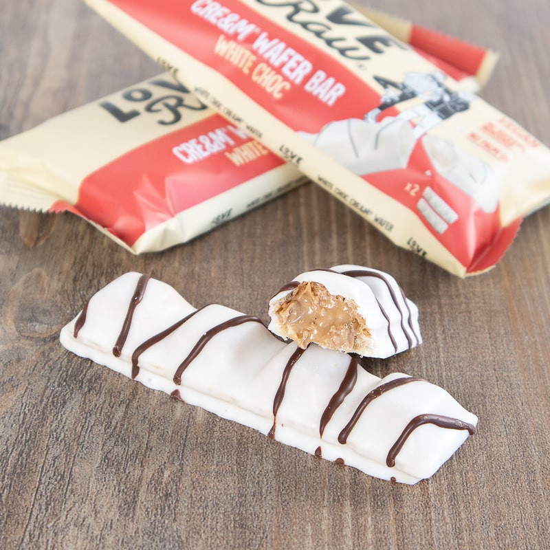 white choc cream wafer bar Love Raw