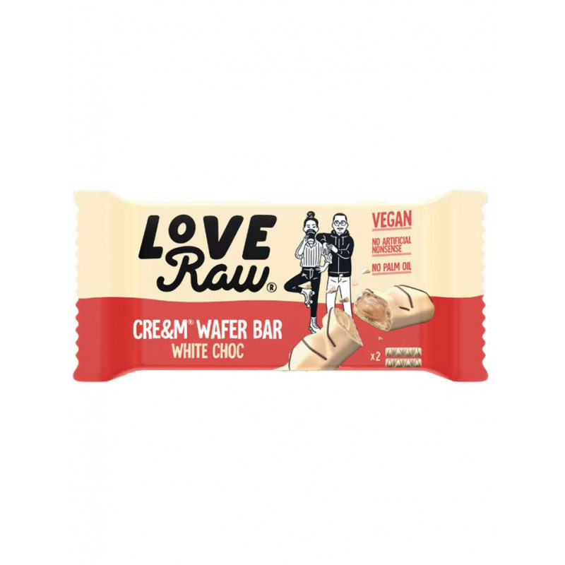 white choc cream wafer bar Love Raw