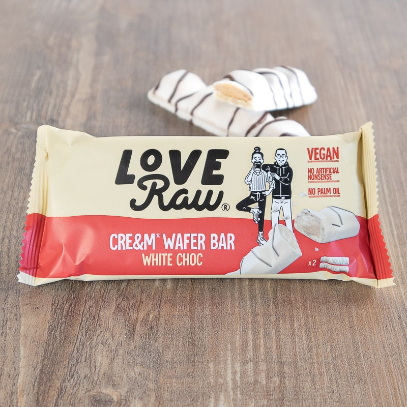 white choc cream wafer bar Love Raw