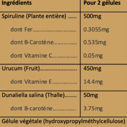 info nutritionnelle capsules Waam Waaaaw