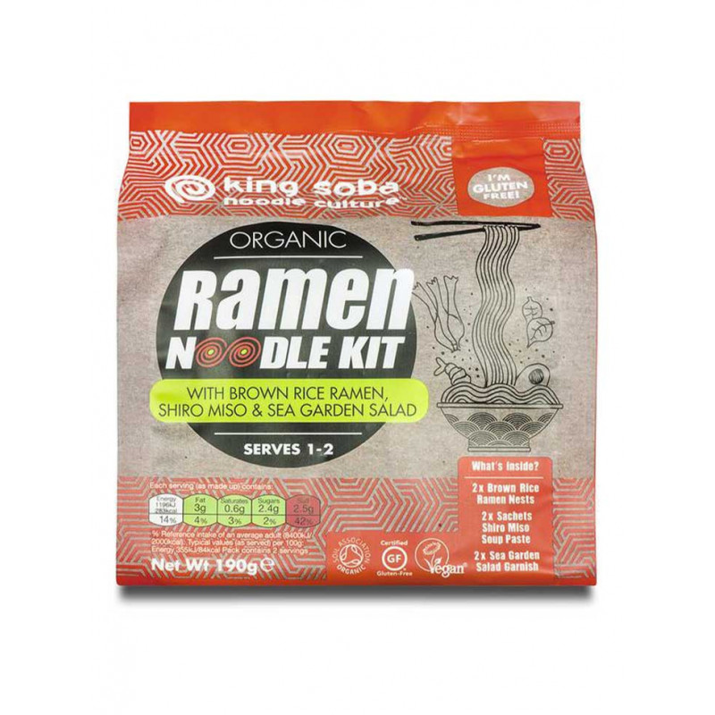 ramen noodle kit King Soba - riz brun shiro miso salade de la mer