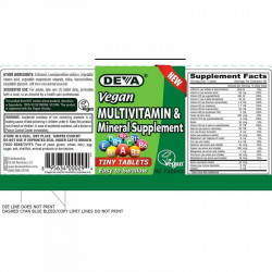 vegan multivitamins minerals Deva - tiny tablets