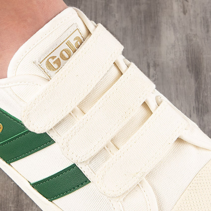 Gola vegan - baskets coaster strap off white dark green