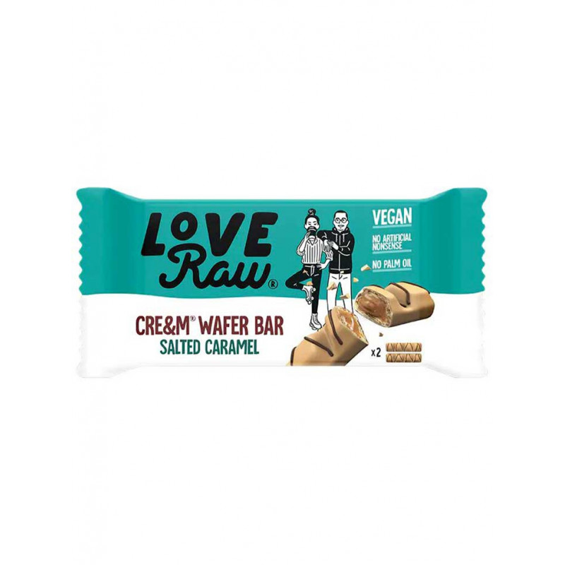 cream wafer bars salted caramel LoveRaw