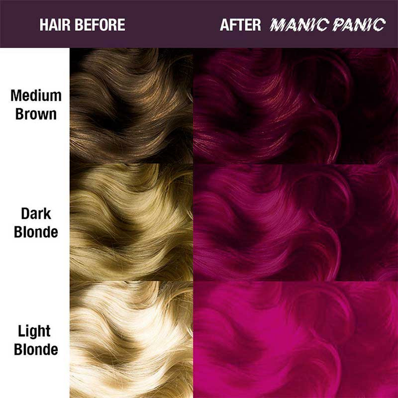 before after Manic Panic fuschia shock - high voltage