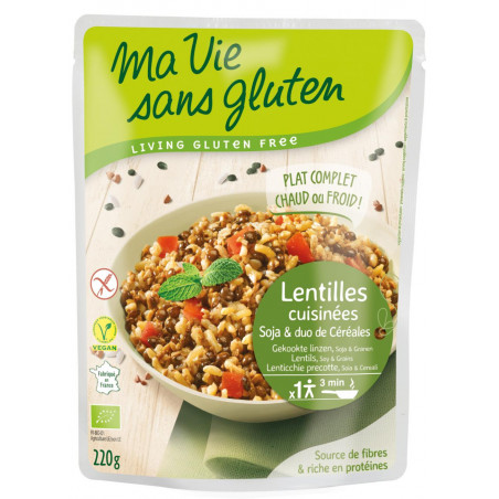 Céréales cuisinées Lentilles Soja Riz et Sarrasin - Ma Vie Sans Gluten