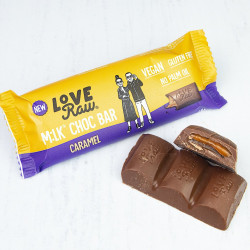 mlk choc bar caramel Love Raw
