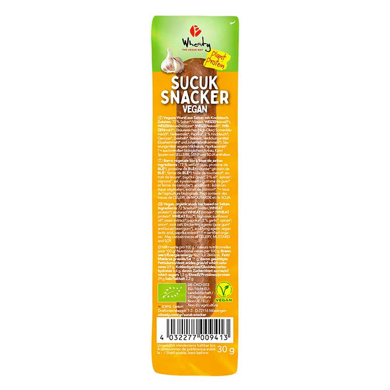 sucuk snacker vegan Wheaty